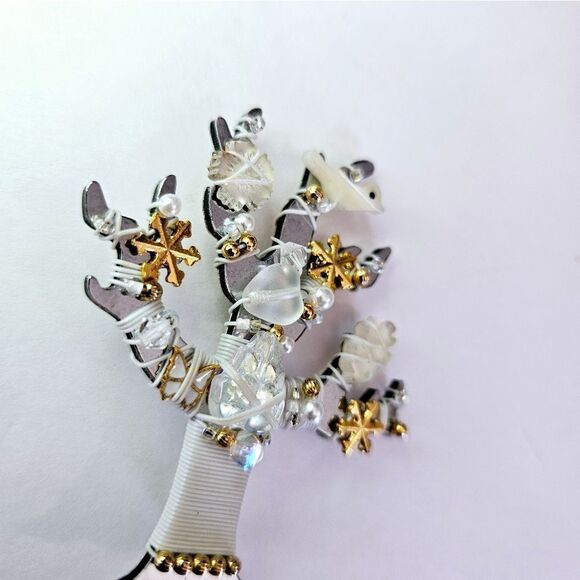 Liztech Vintage Signed Jill Elizabeth '99 Tree Of Life Handmade Wire Brooch Pin - Picture 5 of 12